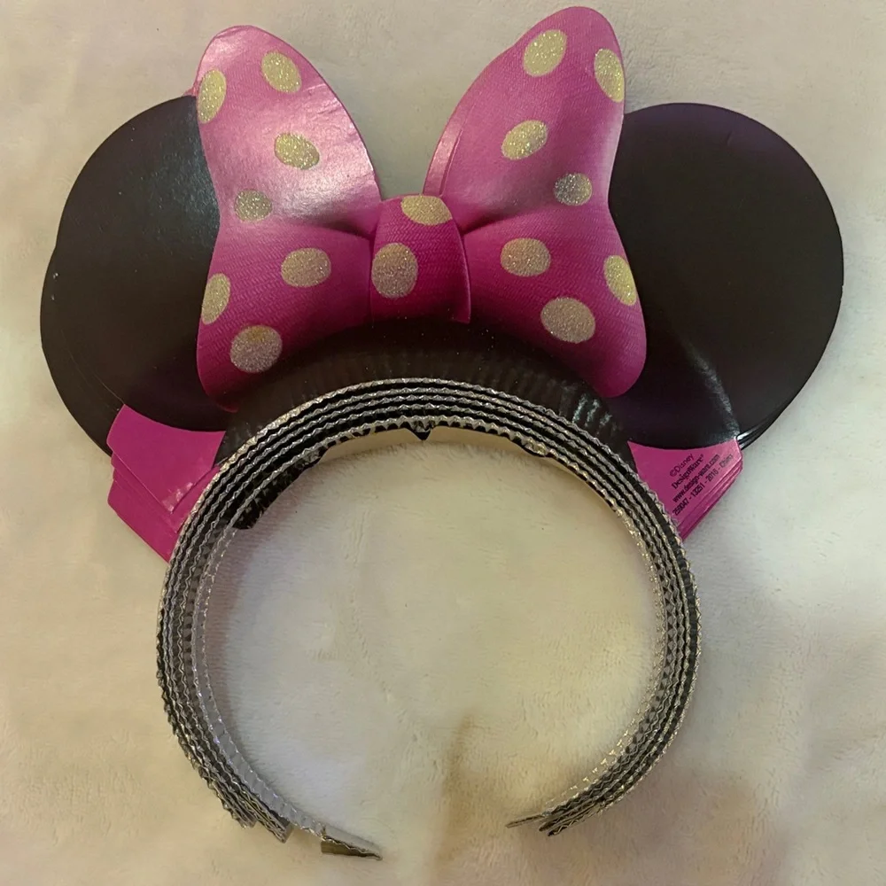 Disney Pink and Silver Polka Dot Minnie Mouse Headband